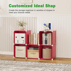 C&AHOME 6-Cube Storage Organizer, Stackable Storage Cubes Shelves, Portable Bookshelf, Plastic Clothing Storage Closet Organi