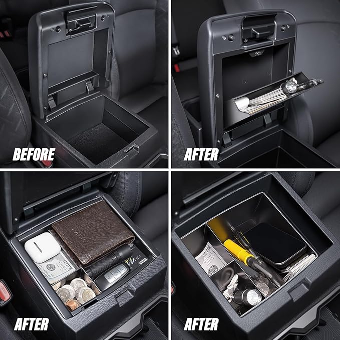 Center Console Organizer (3-piece set) for Tacoma 4th Gen (2024-2026) - Not for Hybrid - for Tacoma Accessories