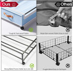 Yecaye Under Bed Storage with Wheels, 2 Pack Under Bed Storage Containers, 60L Underbed Shoe Storage with Clear Window & Labe