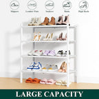 Smiry Shoe Rack, 4 Tier Thick Bamboo Shoe Organizer, Stackable Free Standing Wooden Shoe Storage Shelf for Closet, Entryway, 