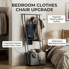 2-in-1 Leaning Blanket Ladder with Storage Basket, Matte Black Metal Towel Rack Stand, Drill-Free Space Saving Organizer for 