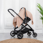 Comfy Cubs Baby Car Seat Cover - Soft, Breathable Bamboo Rayon and Muslin Cotton Blend - Lightweight Canopy for Sun, Bug, and