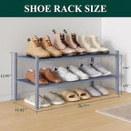 Smiry Bamboo Shoe Rack 2-Tier, Stackable Wooden Shoe Organizer for Entryway & Closet, Free Standing Wood Shoe Storage Shelf f