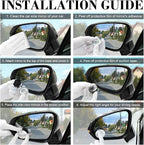 LivTee Blind Spot Car Mirror, 2" Round HD Glass Frameless Convex Side Mirror Blindspot, Reusable 360° Wide Angle Rear View Car Mirrors with Powerful Adjustable Suction Cup - Exterior Mirrors