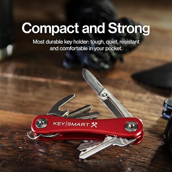 KeySmart Rugged - Multitool Key Holder for Keychain w/Bottle Opener and Pocket Clip, Key Organizer for Key Chain, EDC Keychai