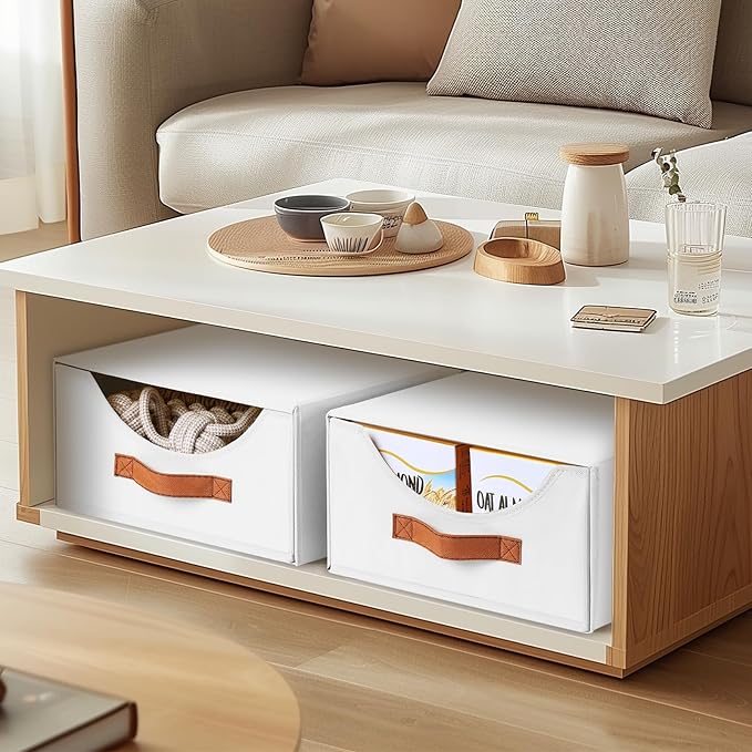 Homsorout Closet Organizers and Storage - Large Stackable Storage Bins with Drawer, Fabric Bins for Organization, Collapsible