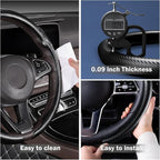 Carbon Fiber Steering Wheel Cover, Thin Steering Wheel Cover Protector Universal Car Steering Wheel Accessories, Matte Black