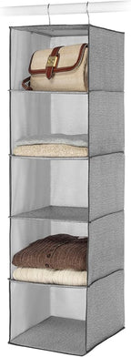 Whitmor Hanging Accessory Shelves 5 Open Sweater Shelves Crosshatch Gray