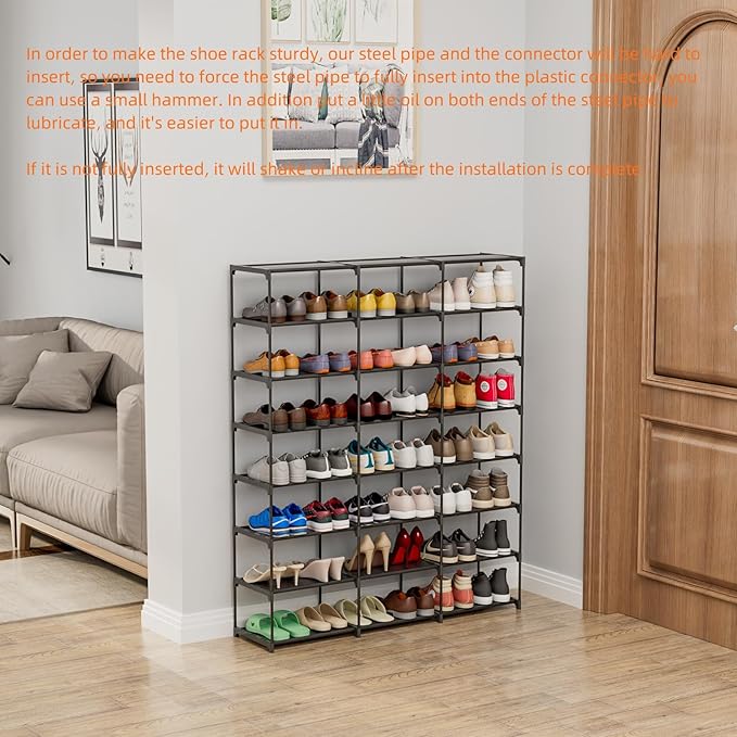 SMILHELTD Large Shoe Rack Shoe Storage Organizer for Entryway Heavy Duty Free Standing Shelves Space Saving for Sneakers Hall