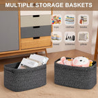 OIASKET Storage Baskets for Organizing, Woven Decorative Baskets for Shelves - Books, Towels, and Clothes, Cotton Rope Toy St