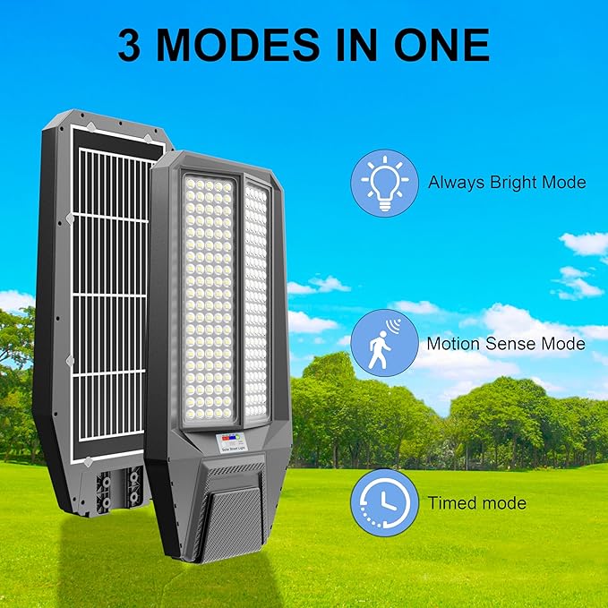 loyoele Ultra-Bright Solar Street Light with Motion Sensor, 11000W Commercial Outdoor Solar Security Light, IP67 Waterproof, Dusk-to-Dawn LED Flood Light for Yard, Parking Lot, Driveway, Barn, Garden