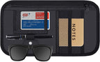 Car Sun Visor Organizer, Wisdompro Vehicle Interior Accessories Storage Pouch Auto Registration Holder with Elastic Strap for Sunglass, Documents, Cards, Pen, Drivers License, etc. (Black)