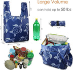 BeeGreen Reusable Grocery Bags Foldable 12 Pack Large Cute Totes - Heavy Duty Washable Holiday Cloth Gifts Bag with Handles, Reusable Gift Bulk Shopping Bags for Groceries for Women Animal Lover