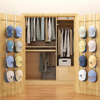 SWTYMIKI Over Door Hat Organizer - 4 Packs Metal Hanging Hat Rack with 16 Hooks Design, Baseball Cap Hanger Organizer Storage