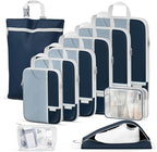 Percover Compression Packing Cubes 10-Piece Set, Packing Cubes Compression for Travel with Toiletry Bag, Laundry Bag & Shoe B