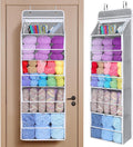 Univivi Hanging Yarn Storage Organizer with 5 Zipper Closure Compartments, Large Capacity Knitting Organizer Storage, Over th