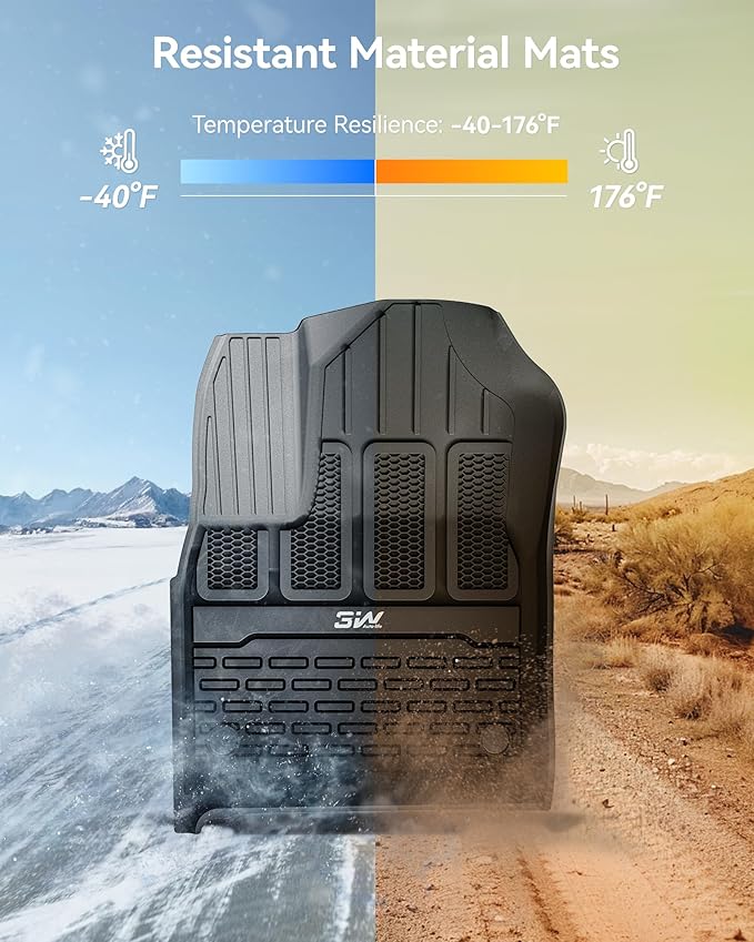 3W Floor Mats & Cargo Liner Fit for Jeep Grand Wagoneer 2022-2025 7 seat (Not Fit for L or 8 seat), TPE Custom Fit Wagoneer Floor Liner for 1-3 Rows and Trunk Mats Full Set Car Accessories