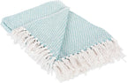 DII 100% Cotton Basket Weave Throw for Indoor/Outdoor Use Camping Bbq's Beaches Everyday Blanket, 50 x 60, Woven Stripe