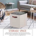 Ornavo Home 13 x 13 Storage Cube Bins, Foldable Collapsible Fabric Storage Bins Box Linen Shelf Basket Cube Organizer for Clo