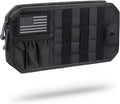 WYNEX Molle Car Sun Visor Organizer, Original Design Car Accessories with Zipper Visor Storage Pouch & Glasses Clip, Semi-Rigid Molle Panel for Tactical Gears, Fits Most Vehicles, SUVs, Trucks