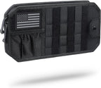 WYNEX Molle Car Sun Visor Organizer, Original Design Car Accessories with Zipper Visor Storage Pouch & Glasses Clip, Semi-Rigid Molle Panel for Tactical Gears, Fits Most Vehicles, SUVs, Trucks