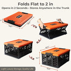 Mymazn Trunk Organizer Plastic for Car, Crate Storage Collapsible Car Organizer for SUV, Groceries, Camping | with Lid,