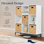 Best Choice Products 9-Cube Bookshelf, 3-Tier Wood Storage Bookcase W/Legs, 11in Shelf Opening, Cube Organizer, Living Room, 