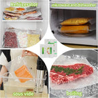 L'ELEF MISTICO Vacuum Sealer Bags for Food, 11''X20' (3 Rolls) BPA Free Food Saver Bags for Sealer, Customized Size Vacuum St
