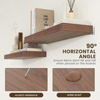 Deep Floating Shelves | 36 Inch Walnut Floating Shelves Set of 2 | 12 Inch Deep Rustic Wood Shelves for Wall | 36" W x 12" D 