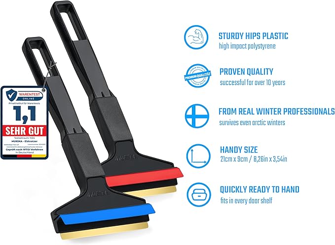L&P Car Design A053-2 Set of 2 Pieces ice Scraper Murska 210mm ice Scraper Brass Scraper 90mm from Finland