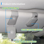 Yuoyar 4 Packs Magnetic Sunglass Holder for Car Visor - Universal Sunglasses Clip for Different Size Eyeglasses - Convenient Interior Car Accessories (4Pcs Grey)