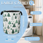 Christmas Tree Laundry Basket Woodland Collapsible Laundry Hamper Clothes Toy Storage Bin for Bathroom Bedroom Room Decor 16"