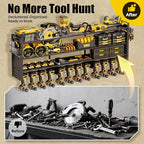 Large 49''W Power Tool Organizer Wall Mount | 620lbs Garage Storage Rack with 12 Cordless Drill Holder | 4-Tier Heavy Duty Ut