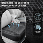 1 Pack Black Ventilated Bottom Car Seat Cover, 3D Air Mesh Breathable Front Leather Car Seat Protectors, Universal Fit Automo