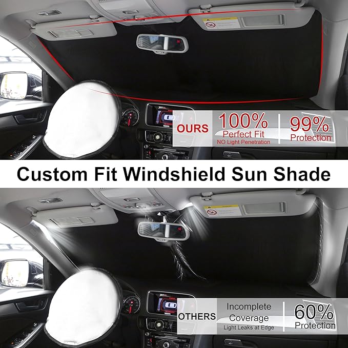 Front Windshield Sun Shade Foldable Front Window Visor Custom Fit for Mini Countryman Cooper F60 SUV 2017-2024 Block UV Rays Car Accessories Heat Sun Shield Keep Car Cooler