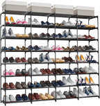 SMILHELTD Large Shoe Rack 8 Tier 64 Pairs for Entryway, Heavy Duty Storage Shelves Unit with Customizable Height for Boots, S