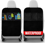 2 Pack Kick Mats Back Seat Protector - Backseat Car Organizer for Kids, Car Storage Organizer, Back Seat Cars Organizers, Cars Organizers Backs Seats, Travel Accessories, 3 Pockets