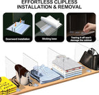Acrylic Shelf Dividers for Closet Organization: Clear Removable 10/11.8" Tall X 11.8/10" Deep Clipless Separators 6 Pack for 