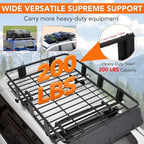 Heavy Duty Roof Rack Basket 64" x 39" - Adjustable Rooftop Cargo Carrier for SUV/Truck/Van w/Waterproof Bag, 200LB Capacity Universal Steel Roof Basket