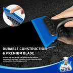MR.SIGA 2 in 1 Mini Glass Squeegee with Built-in Ice Ripper, 5 Inch Blade, 2 Pack for Tile, Glass, Mirror, Shower, Window Tint, Car