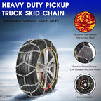 Snow Chains, Wear-Resistant High Carbon Steel Anti Slip Tire Chain for Light Truck, Pickups, and SUVs, Set of 2 (4WD-70)