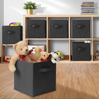 Casafield Set of 6 Collapsible Fabric Cube Storage Bins, Black - 11" Foldable Cloth Baskets for Shelves, Cubby Organizers & M