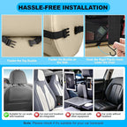 Car Backseat Organizer: Back Seat Storage Organizer for Kids with Tablet Holder, Heavy Duty Back Seat Protector with Foldable Table Tray, Kick Mats w/Pockets, Road Trip Essentials, 2 Count