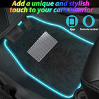 Soft Car Floor Mats with Led Strip Light, App Control Leather Interior Car Lights Floor Mats, Universal Fit Black Automotive Carpet, Anti-Slip Waterproof RGB Car Decor Accessories for SUV,Sedan,Jeeps
