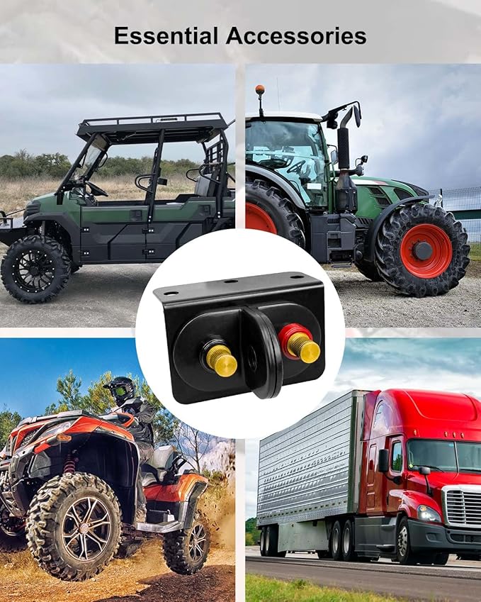 Battery Jump Post Kit, Remote Battery Jumper Terminals with Cable & Mounting Bracket, Heavy Duty Charging Post Battery Terminals Relocation Kit for Car Boat RV Truck UTV ATV Trailer