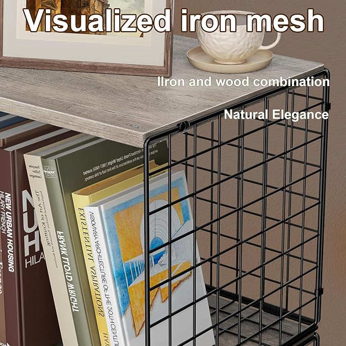 Dmevkic 2 Cube Small Bookcase,Bookshelf for Small Spaces Book Shelf,12.2 x 12.2 x 12, DIY Variable Stackable Cube Storage for