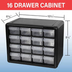 Akro-Mils 16-Drawer Plastic Drawer Storage Cabinet for Garage Organization, Beads, Makeup Organizer, Building Bricks Storage,