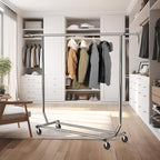 Simple Houseware Supreme Commercial Grade Clothing Garment Rack, Holds Up to 250 lbs, 50 to 75 Inches Extendable Rod, Chrome