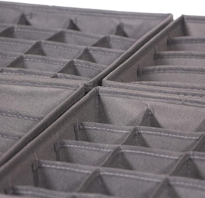 DIOMMELL 4 Pack Foldable Cloth Storage Box Closet Dresser Drawer Organizer Fabric Baskets Bins Containers Divider for Clothes