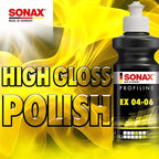 SONAX EX 04-06 Dual Action Polishing Compound | One-Step Medium Cut & High Gloss Finish | Removes Swirls, Water Spots & Oxidation | DA Polisher Safe | Silicone-Free & VOC Compliant | 242500 | 5L
